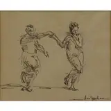 Lee Jackson, Jitterbuggers, Central Park., Ink Drawing