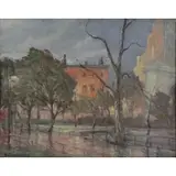 Bela De Tirefort, Washington Square Park, New York, 1936, Oil on Canvas