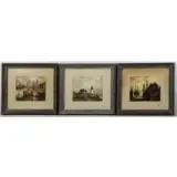 John Hare, Harbor at Orleans, Three Watercolors on Paper