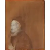 Rafael Coronel, Portrait of a Man, 1969, Sanguine & Charcoal Drawing