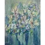 Trudy Order, Still Life, Flowers in a Vase, Oil on Canvas