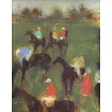 Jacques Bartoli, Jockeys, Oil on Canvas "Jockeys"