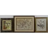 Robet Glaisek, Head of Tyrant, Oil on board "Head of Tyrant" - signed lower left, 15.5" high x 12" wide