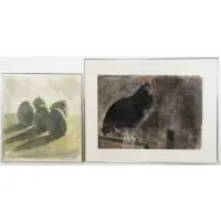 Nicholas Isaak, Five Pears, Two Works on Paper