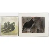 Nicholas Isaak, Five Pears, Two Works on Paper