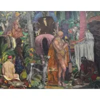 Charles Dufresne, Retour de Chasse, Large Oil on Canvas