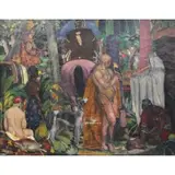Charles Dufresne, Retour de Chasse, Large Oil on Canvas