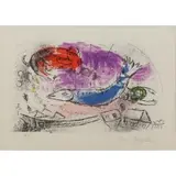 Blue Fish by Marc Chagall, Lithograph "Blue Fish", sold Mar 2017