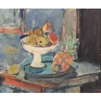 Zygmunt Menkes, Still Life with Fruit, Oil on Canvas