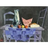 Fruits et Pasteques by Charles Levier, Oil on Canvas, sold Mar 2017