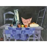 Charles Levier, Fruits et Pasteques, Oil on Canvas