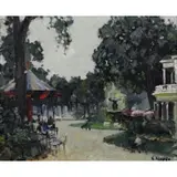 Constantine Kluge, La Carousel Restaurant St. Laurent, Oil on Canvas