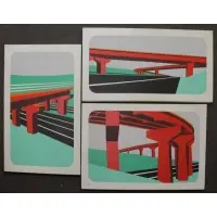 Robert Luczan, Untitled, Three Oils on Canvas of Bridges
