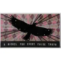Ryan Humphrey, A Nickel for Every False Truth, 2008, Acrylic paint, nickels, spikes, aluminum, and rivets on fabric
