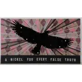 Ryan Humphrey, A Nickel for Every False Truth, 2008, Acrylic paint, nickels, spikes, aluminum, and rivets on fabric