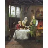 Hein van Doren, Game of Cards, Oil on Canvas