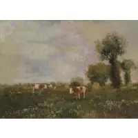 Ferenc Olgyay, Cows in Pasture, Oil on Canvas