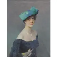 Dimitri Romanovski, Portrait of Artist Molly Guion, Oil on Canvas