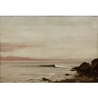 Lockwood de Forest, Coastal Scene, Oil on Card