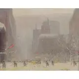 Fifth Avenue in the Snow by Johann Berthelsen, Oil on Canvas, sold Mar 2017
