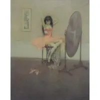 Malcolm Parcell, Girl at Vanity, Oil on Canvas