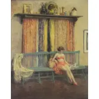 Malcolm Parcell, Girl Reading, Oil on Canvas