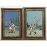 Alfano Dardari, The Barber, Two Oils on Canvas