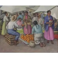 Gustavo Montoya, Mercado, 1958, Oil on Canvas "Mercado" 1958
