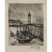 Lighthouse by Bernard Buffet, 1957, Etching, sold Mar 2017