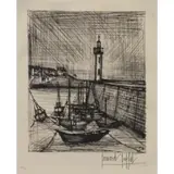 Bernard Buffet, Lighthouse, 1957, Etching