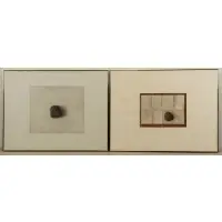 K.B. Hwang, A Stone and a Match, Two Mezzotints