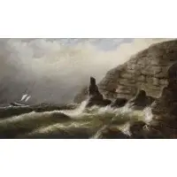 Clement Drew, Eagle Cliff Grand Menan, 1888, Oil on Canvas "Eagle Cliff Grand Menan" 1888