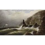 Clement Drew, Eagle Cliff Grand Menan, 1888, Oil on Canvas "Eagle Cliff Grand Menan" 1888