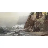 Harrison Bird Brown, Rocky Coastline, Oil on Canvas