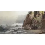 Harrison Bird Brown, Rocky Coastline, Oil on Canvas