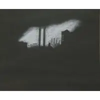 Smokestacks by Joseph Stella, White Chalk Drawing on Black Paper, sold Feb 2017