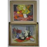 Hélène Marre, Untitled, Two Oil on Canvas Still Lifes