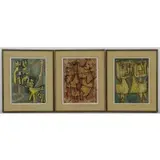 Tobias Schneebaum, Untitled, Three Abstract Oil on Board