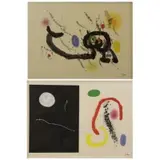 Both with Maeght Editeur, Paris blind stamp lower left by Joan Miró, Two Limited Edition Color Lithographs, sold Feb 2017
