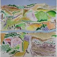 David Sharpe, Landscape, 1975, Oil on Canvas