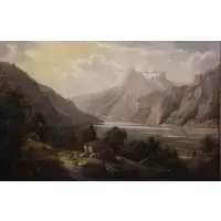 John F Louis, Landscape, Oil on Canvas