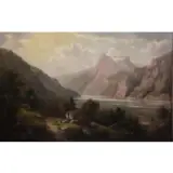 John F Louis, Landscape, Oil on Canvas