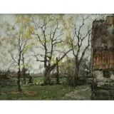 Arnold Marc Gorter, Cottage in Autumn, Oil on Canvas