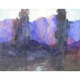 J.E Kunz, Mountain Landscape, Oil on Canvas