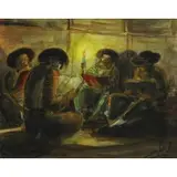 Zvi Raphaeli, Tikkun Chatzot at Kotel, Mixed Media "Tikkun Chatzot at Kotel"