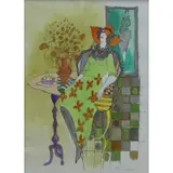 Itzchak Tarkay, Woman in Interior