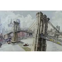 Clyde Smith, Brooklyn Bridge, Oil on Canvas