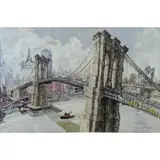Clyde Smith, Brooklyn Bridge, Oil on Canvas