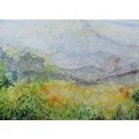 Lily Cushing, Mountain Landscape, Oil on Paper