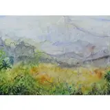 Lily Cushing, Mountain Landscape, Oil on Paper
